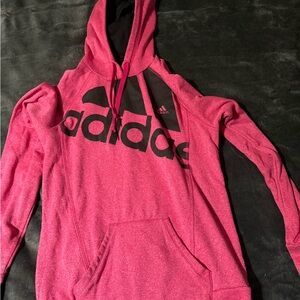 Adidas Vibrant Pink Hoodie with Black Logo